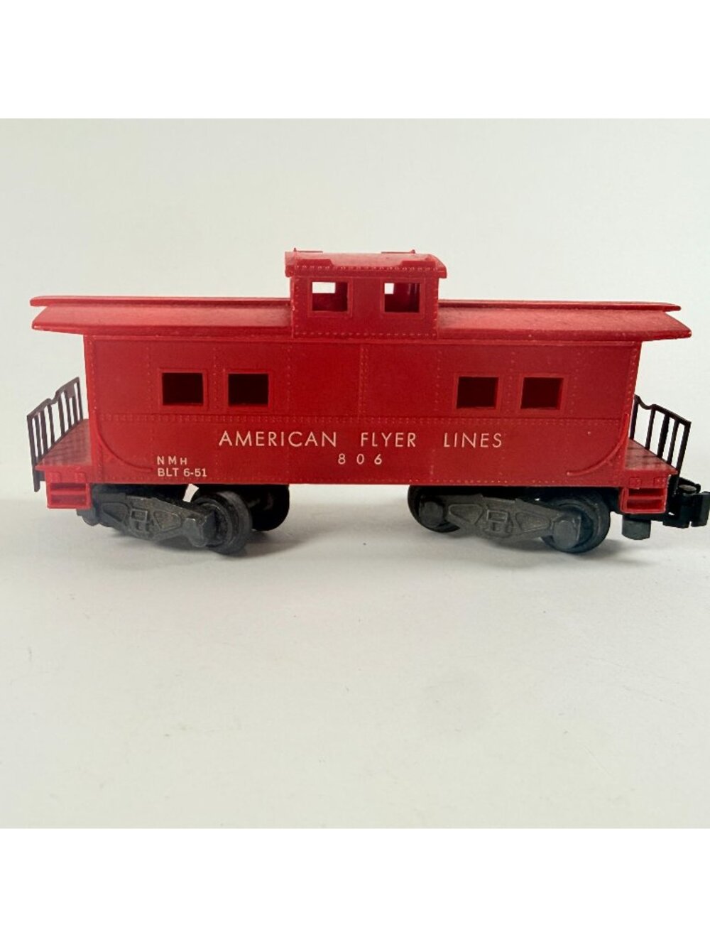 Vintage American Flyer 806 Red Caboose S Gauge Train Car NMH BLT 6-51